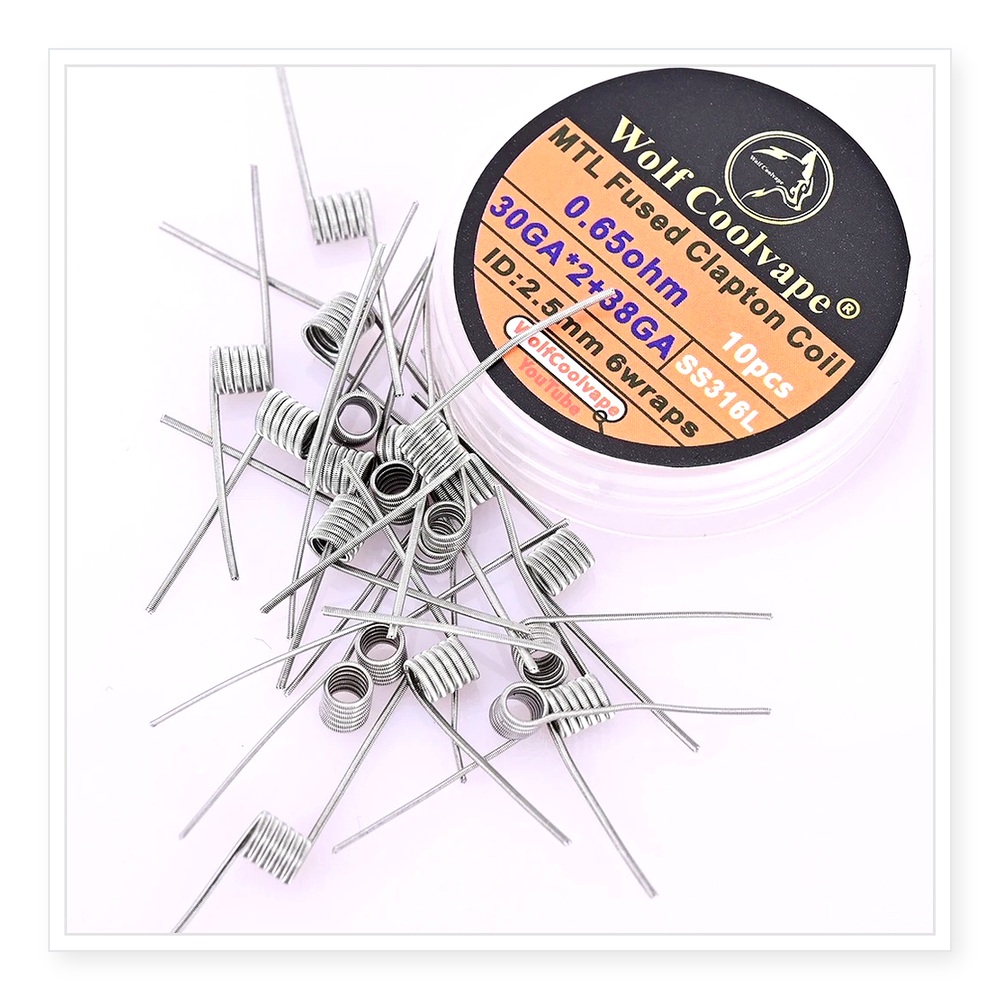 Vape Coil Replacement - 10 bobinas Wolfcoolvape MTL Fused Clapton