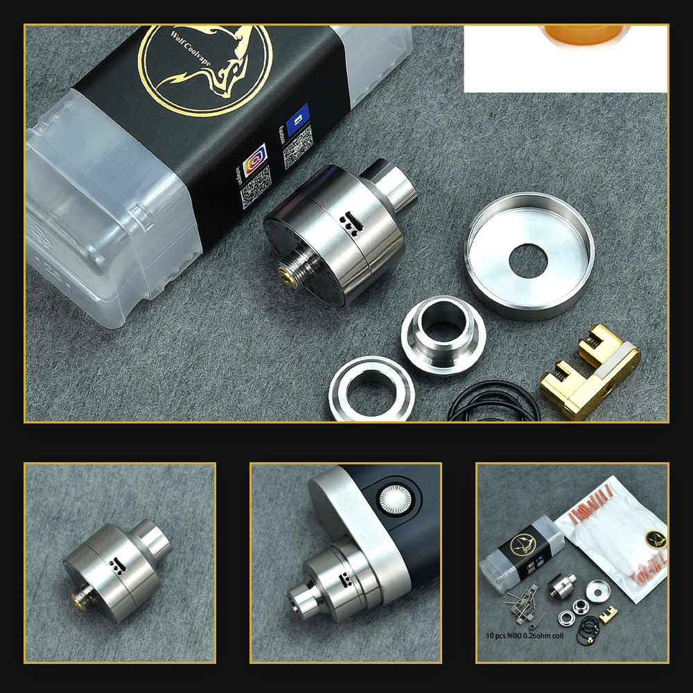 Vape Coil Replacement - Atomizador Wolfcoolvape Nisshoku RDA para Vapeo